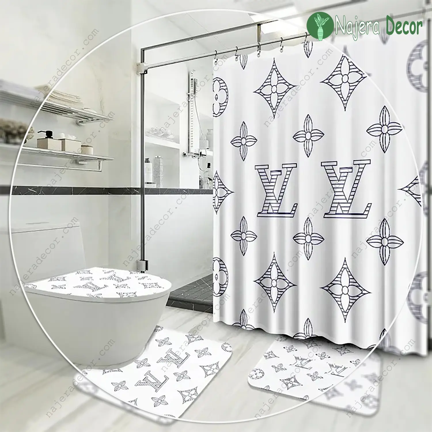 Louis vuitton logo limited luxury brand white fashion bathroom set home decor